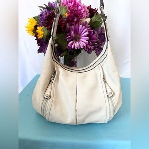 Tiganello large white leather shoulder bag